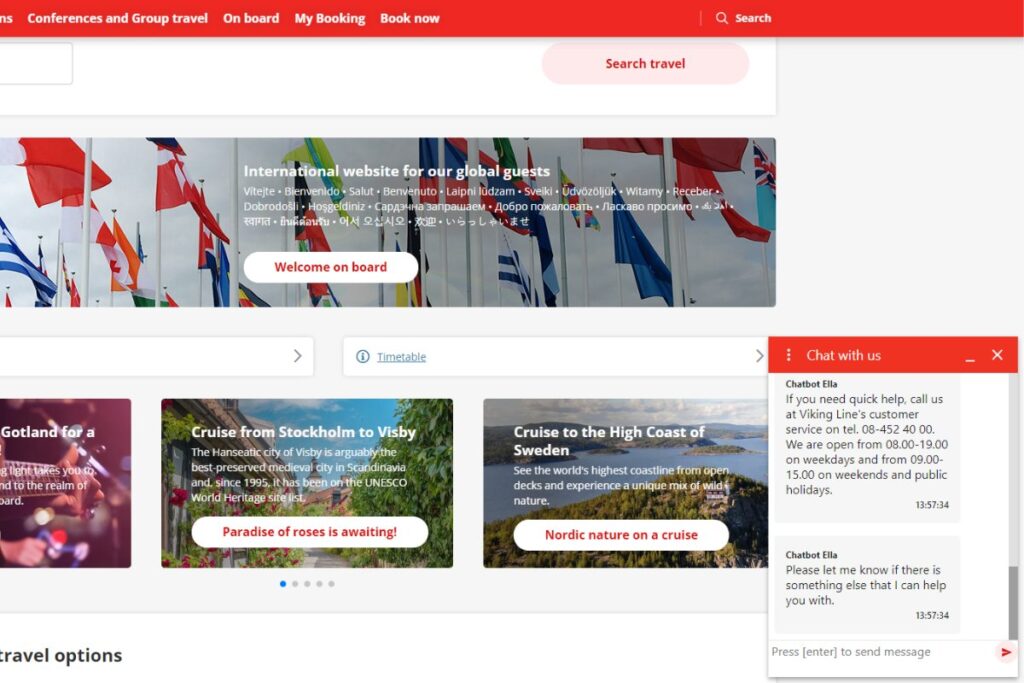 viking line live chat website